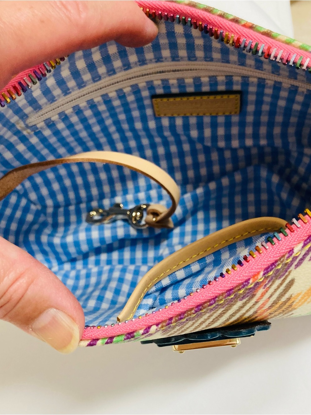 Dooney & Bourke Multicolor Plaid Mini Shoulder Bag with Vachetta leather trim - Picture 7 of 7